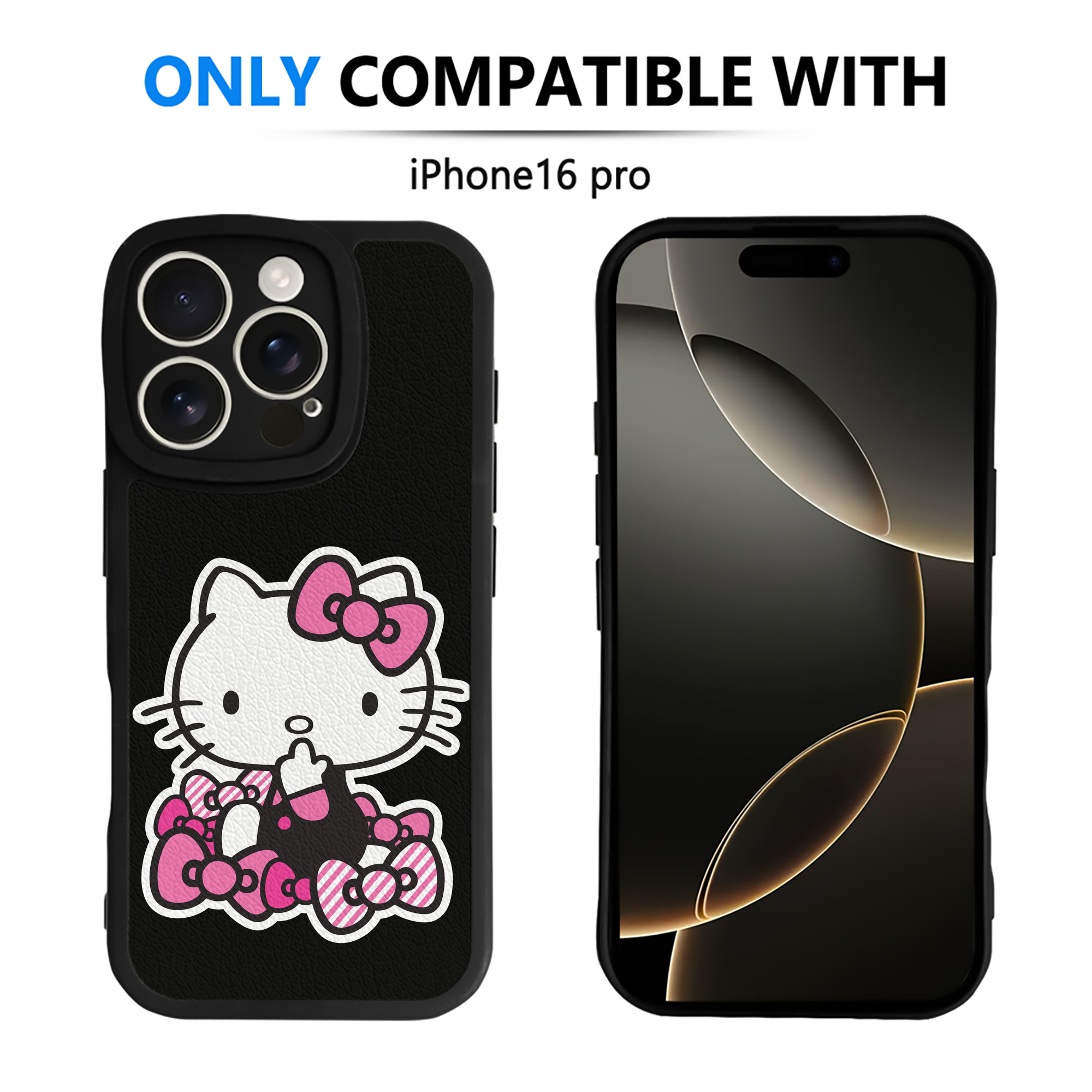 （画像用） Hello Kitty ハローキティ 【iPhone 16シリーズ対応】シリコンスマホケース（レザー調） 材質：シリコン